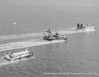 BH7 flying with other Royal Navy hovercraft -   (submitted by The <a href='http://www.hovercraft-museum.org/' target='_blank'>Hovercraft Museum Trust</a>).